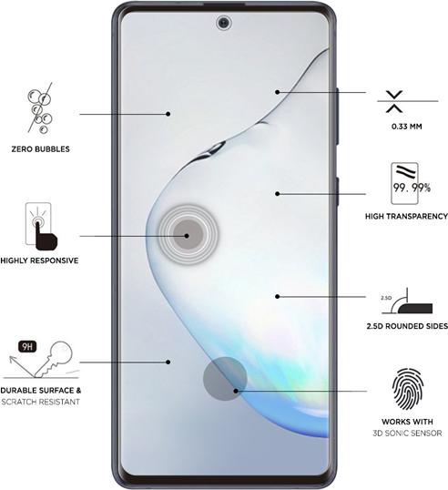Actual product image Eiger Mountain Glass Clear Edge (1 Piece, Samsung Galaxy Note 10 Lite)