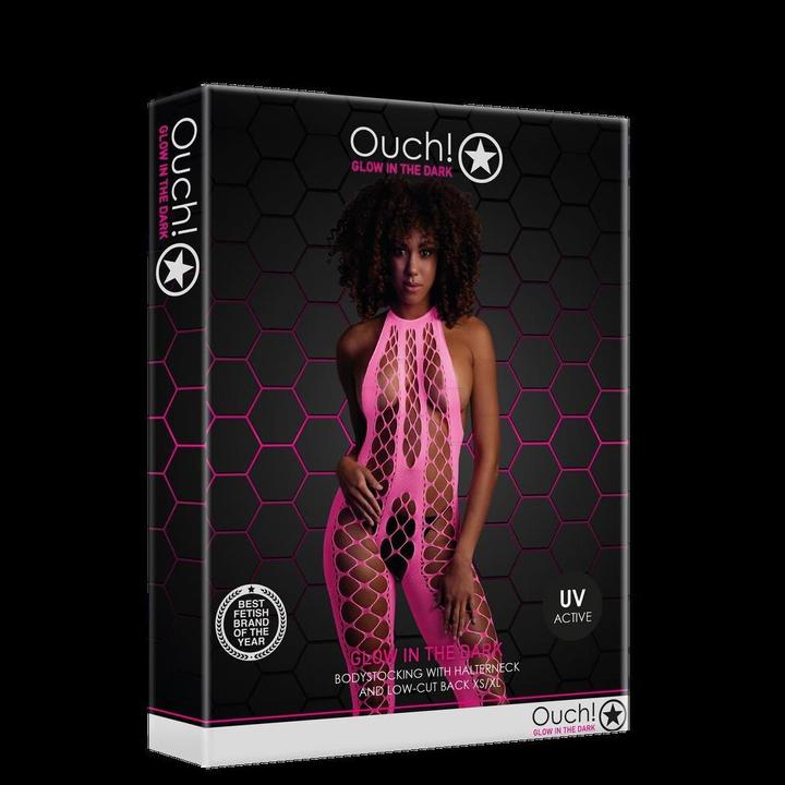Actual product image Ouch! Bodystocking with Halterneck - Pink - XS/XL (One size)