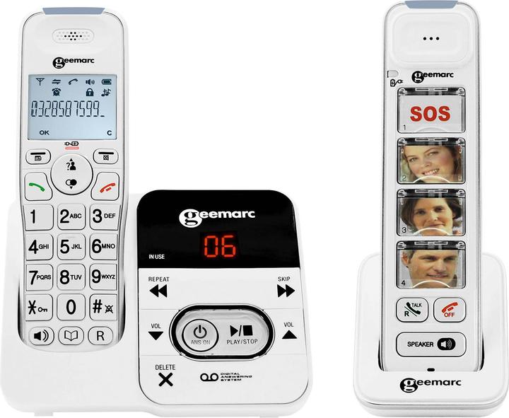 Produktbild Geemarc PACK Mobility 295 Schnurloses Seniorentelefon Anrufbeantworter, Foto-Tasten Beleuchtetes Display Wei