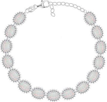 Brilio Silver - Beautiful silver bracelet with synthetic opals BRC127W