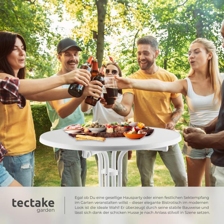 Immagine prodotto tectake Tavolo alto Eren pieghevole con copertura 90 x 110 cm (80 x 80 x 110 cm)