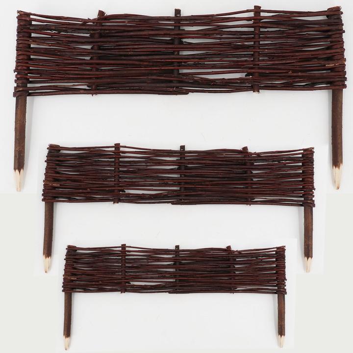 Immagine prodotto Aquagart 4 Beeteinfassungen aus Weide 10x50cm I Beetbegrenzung /Weidenzaun zur Beetumrandung Rasenkante (50 cm)