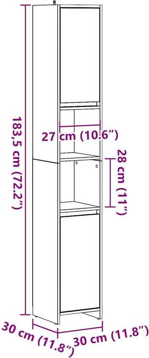 Actual product image VidaXL Bathroom cabinet (30 x 30 x 183.5 cm)