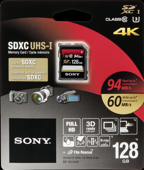 Actual product image Sony Sf-G1ux2 (128 GB, SDXC, U3, UHS-I)