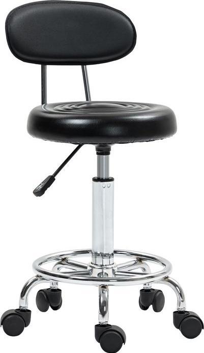 Produktbild Swisshandel24 Rollhocker höhenverstellbar Drehhocker Drehbar Salon Hocker mit Lehne, Rädern
