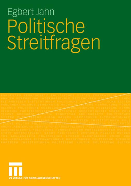 Produktbild Politische Streitfragen (Egbert Jahn, 2008)