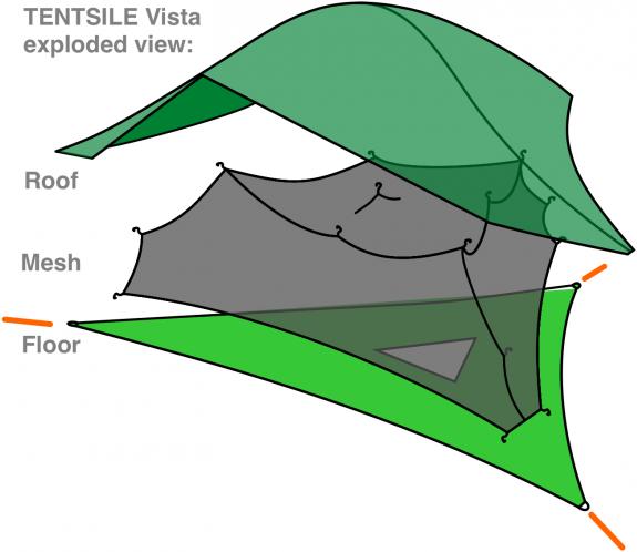 Actual product image Tentsile Vista (Tree tent, 10 kg, 3 persons)