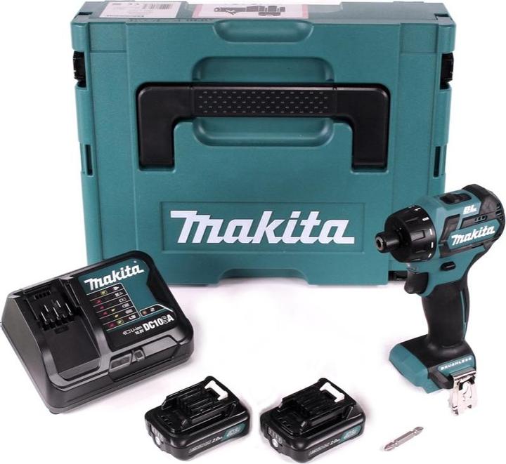 Produktbild Makita DF032DSAJ Cordless drill, 12V MAX, 2x2.0 Ah Li-ion 35/21 Nm, 0.88kg, 1/4 ", LED 2-speed, BL (Akkubetrieb)