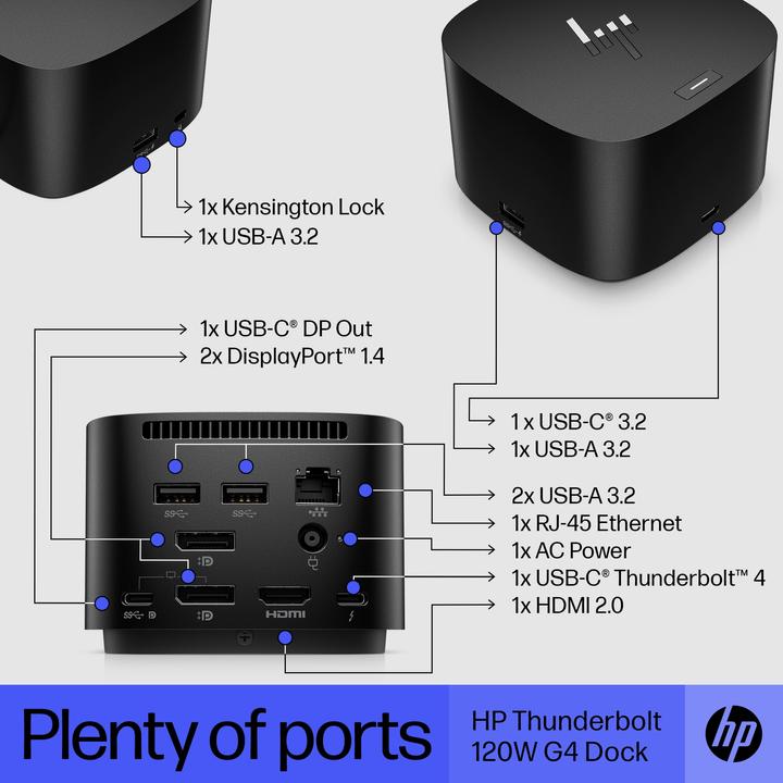 Produktbild HP Thunderbolt 120 W G4 Dock (Thunderbolt)