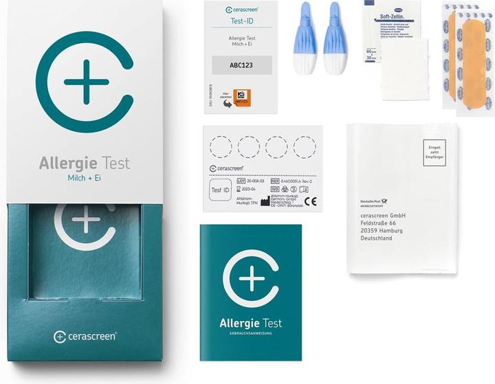 Actual product image Cerascreen Allergy test kit milk & egg 1 piece (1 x)