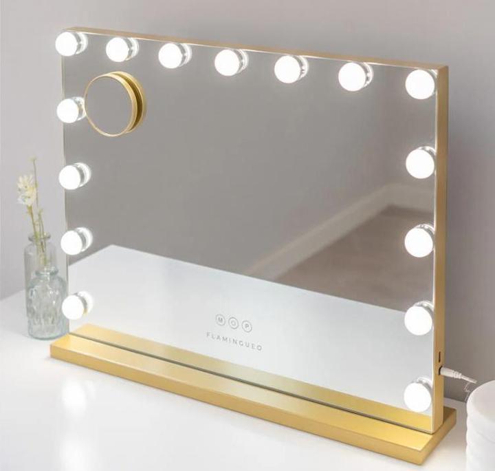 Actual product image TOP XL make-up mirror gold (58 x 46 x 12 cm)
