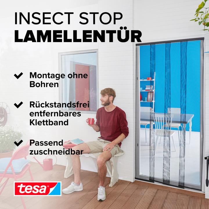 Actual product image tesa Insect screen STANDARD slatted door, curtain with Velcro fastener, without drilling (95 x 220 cm)