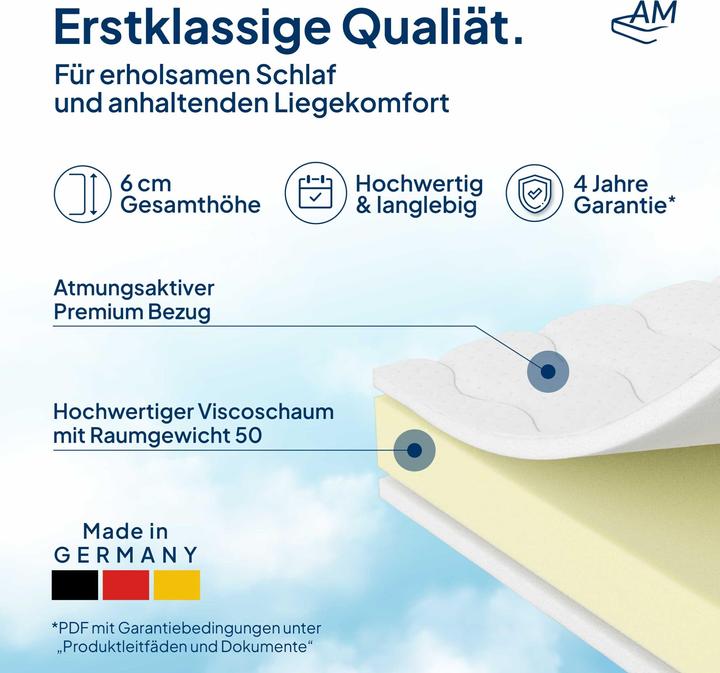 Produktbild AM Qualitätsmatratzen Premium Visco (200 x 210 cm)