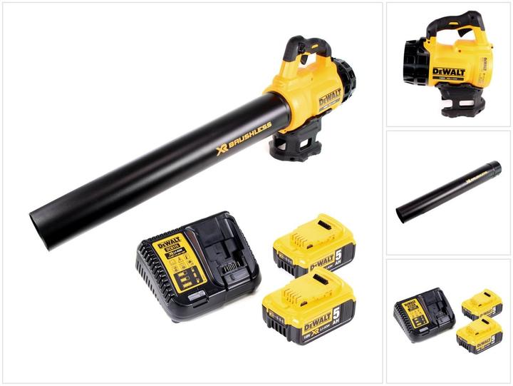 Productafbeelding DeWalt DCM 562 P2 Accu blazer 18V Brushless + 2x accu 5,0Ah + lader (Oplaadbare batterij, Bladblazer)