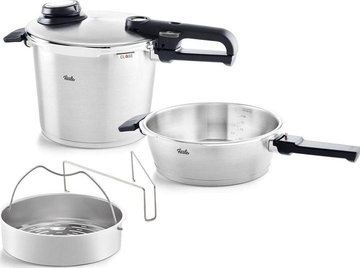Actual product image Fissler vitavit® premium pressure cooker set 2 pcs. 22 cm / 6.0 + 2.5 litres 2022 (Pan set + pot set, Stainless steel)