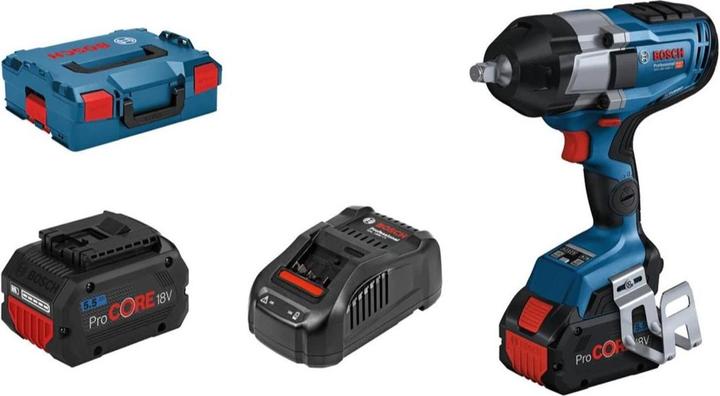 Cordless impact wrench GDS 18V-1000 C, L-BOXX 136, Quick charger GAL 1880 CV, 2x ProCORE18V 5.5 Ah battery