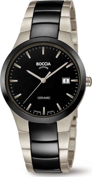 Immagine prodotto Boccia 3639-01 Orologio da uomo in ceramica e titanio 39mm 5ATM (Orologio da polso analogico, 39 mm)