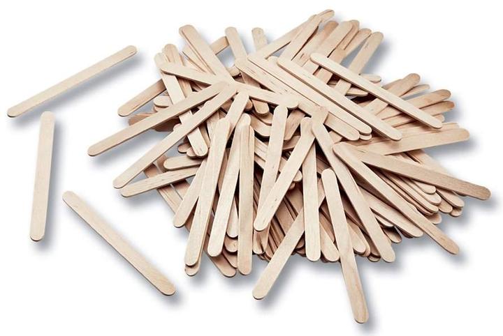 Produktbild trendmarkt24 Holz Stäbechen 500 Stück natur flach 11,4cm x 1cm x 2mm Holzstäbchen Blumenstecker