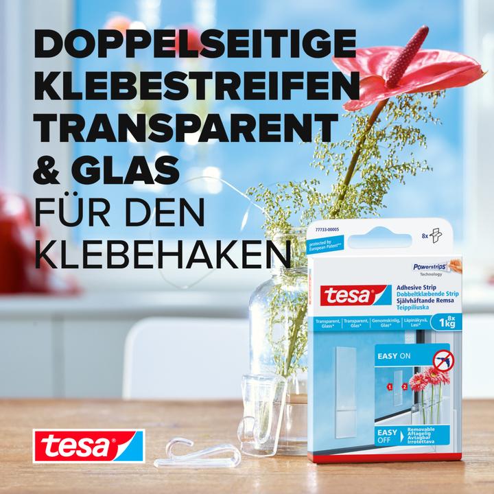Immagine prodotto tesa Powerstrips für Glas, transparente Klebestreifen