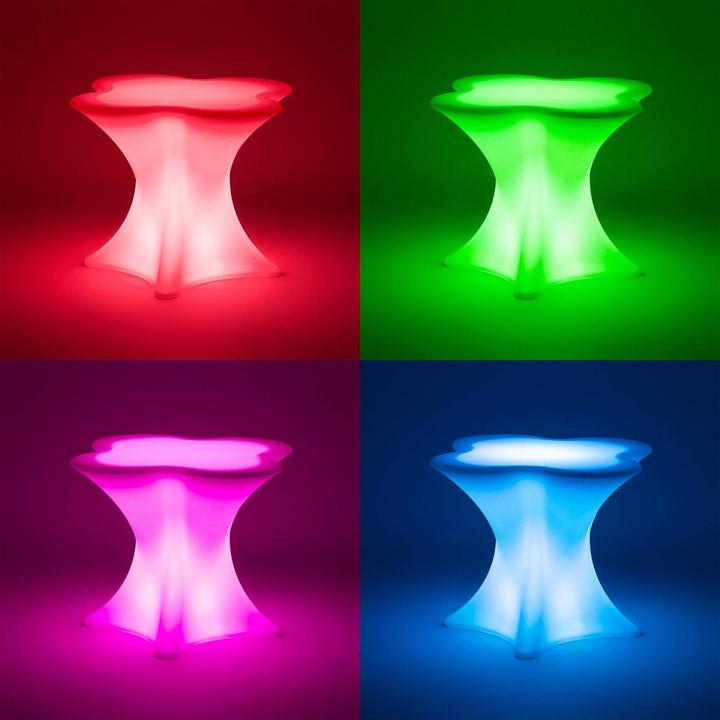 Actual product image Royal Catering LED Table - 80 x 80 x 110 cm - RGBW - battery operated - matte white (80 x 80 x 70 cm)