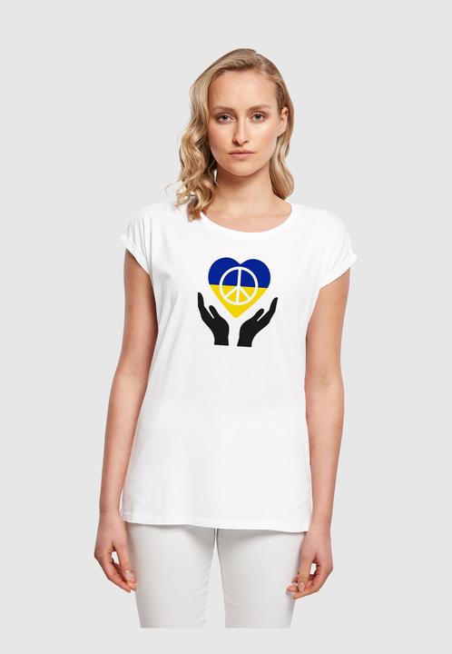 Immagine prodotto Merchcode Maglietta da donna Peace - Hand Peace Heart con spalla estesa - 161423 (S)