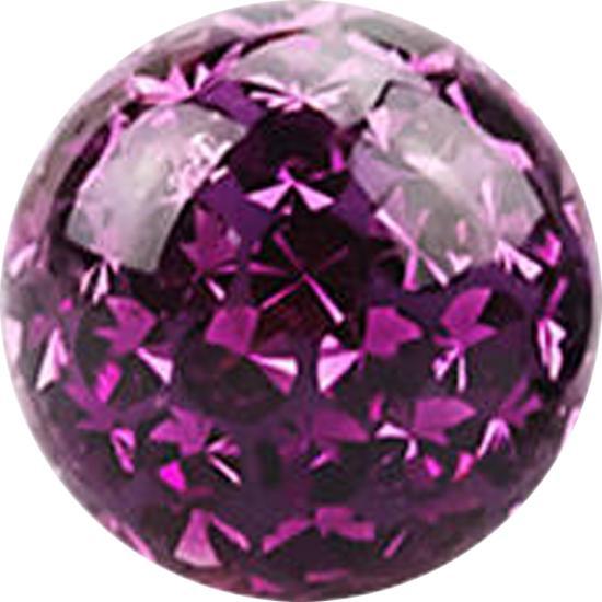 Actual product image Star Piercing Micro crystal ball violet epoxy protective coating (Surgical steel 316L, without brass)