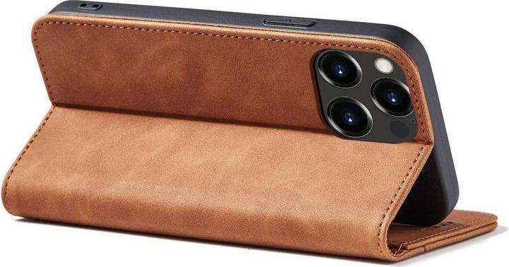 Actual product image Hurtel Magnet Fancy Case Case for iPhone 13 Pro Cover Card Wallet Card Stand Brown (Apple iPhone 13 Pro)