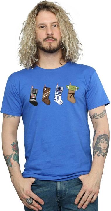 Actual product image Star Wars Mens Christmas Stockings T-Shirt (XXL)
