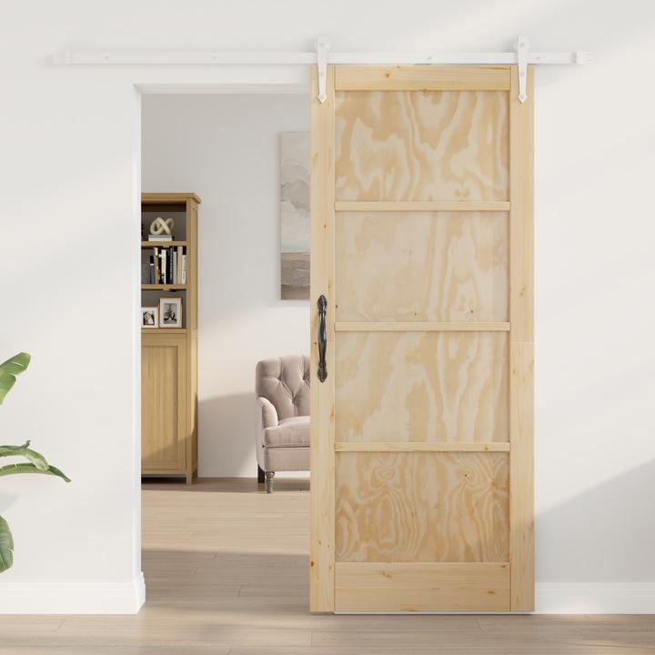 Produktbild VidaXL Schiebetür mit Hardware-Set 83x202 cm Massivholzkiefer