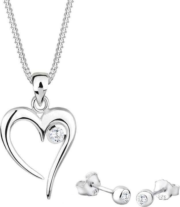 Immagine prodotto Elli Set di gioielli Cuore Solitario Zirconia In Love Argento 925 (Argento 925)