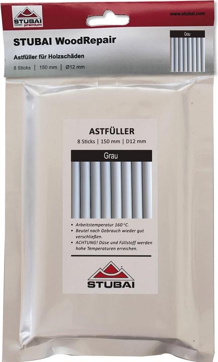 Stubai WoodRepair wood repair knot filler 8 sticks x 150mm grey
