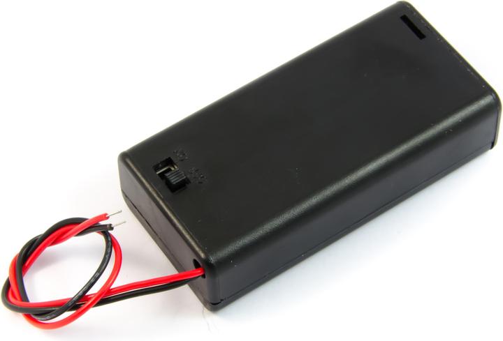 Purecrea Batteriefach / Batteriehalter 2xAA mit Anschlusskabel und Schalter