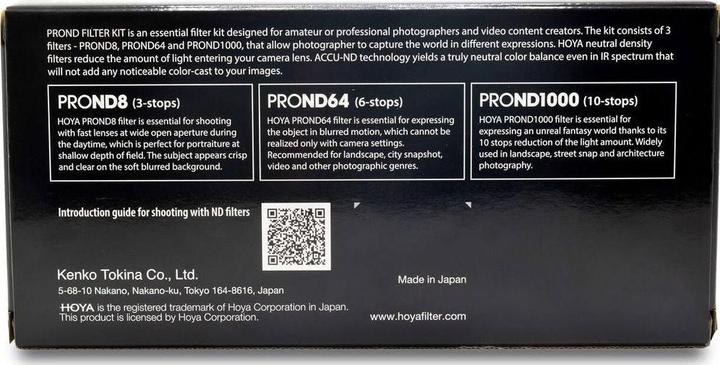 Produktbild Hoya PRO ND Filter Kit 8/64/1000 Filterset (72 mm, ND- / Graufilter)