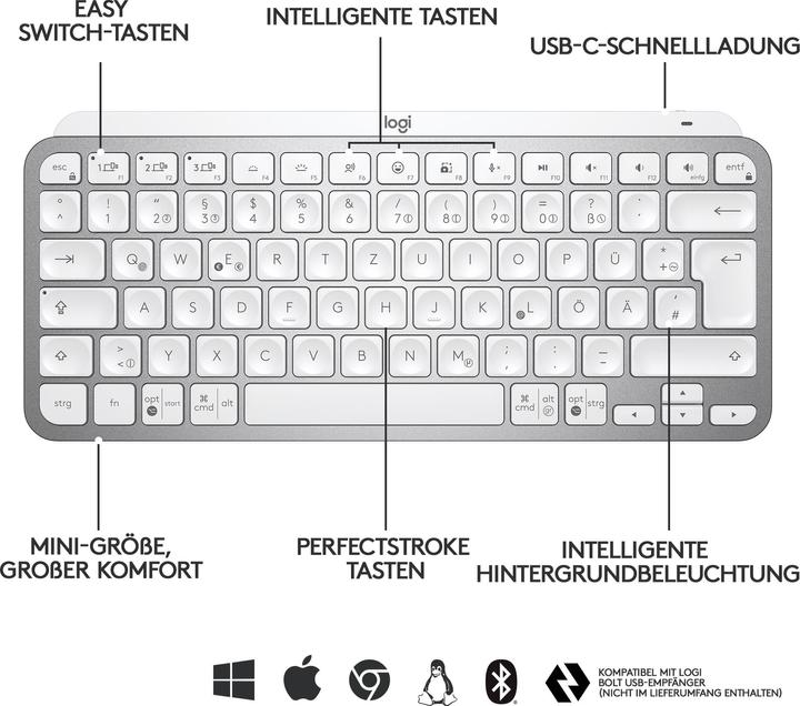 Immagine prodotto Logitech MX Keys Mini (CH, Senza fili)