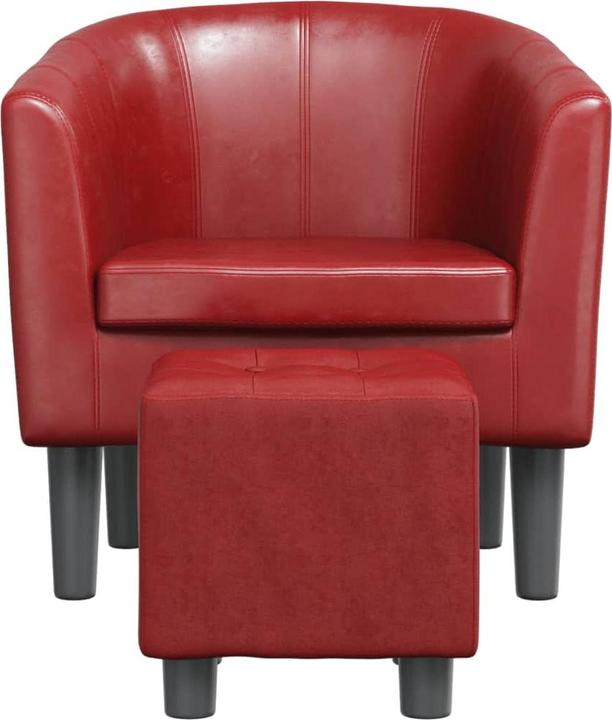 Immagine prodotto VidaXL Clubsessel mit Fusshocker Weinrot Kunstleder,Farbe