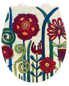 Productafbeelding Wenko WC-zitting met soft-close mechanisme Blossom Rollin "Art veelkleurig