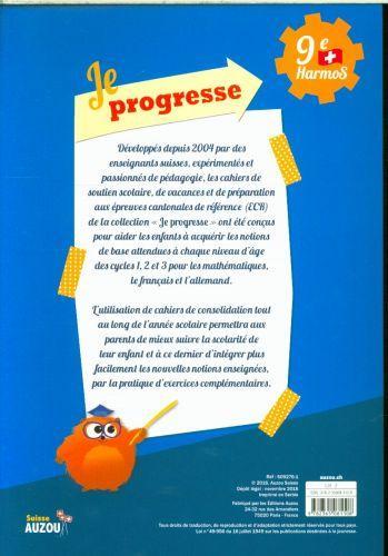Immagine prodotto Je progresse en Français / Cahier de soutien scolaire 9ème Harmos (Francese, Collettività, 2016)