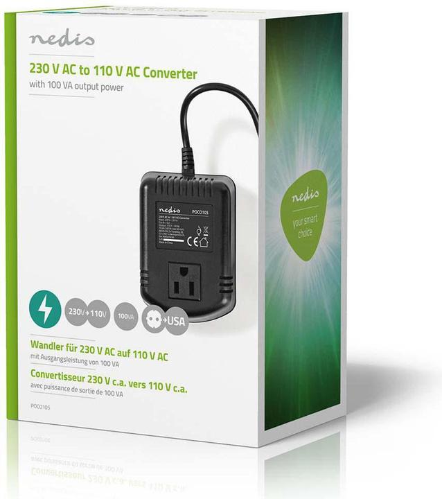Produktbild Nedis Stromwandler Umrichter - Netzstromversorgung - 230 VAC 50 Hz - Ausgangsspannung: 110 VAC - 1