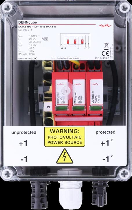 Actual product image Dehn GAK type 1+2 in IP65 enclosure for PV systems