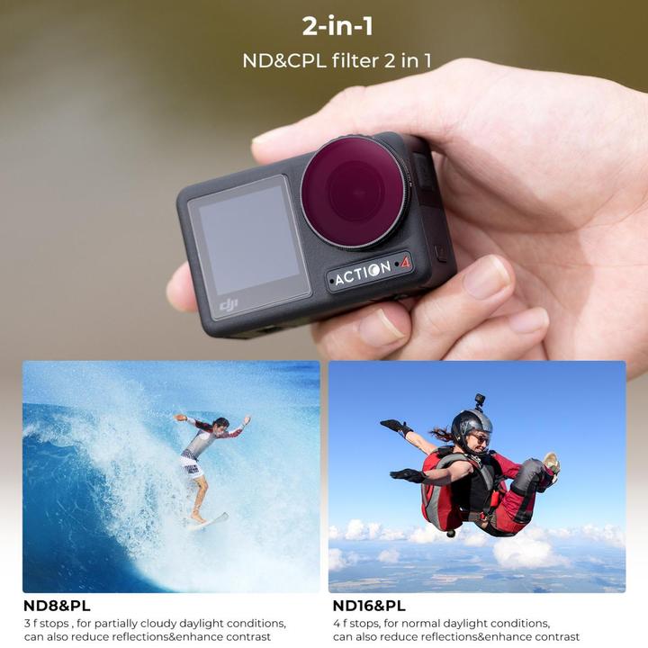 Immagine prodotto K&F Concept Kit filtri ND&PL (8/16/32/64) (Osmo Azione 4, Osmo Action 5 Pro)