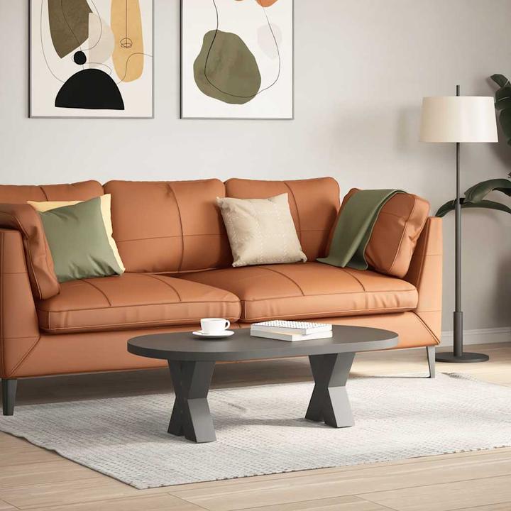 Produktbild VidaXL Couchtischbeine X-Form 2 Stk. Anthrazit 30x(30-31) cm Stahl Tischbein
