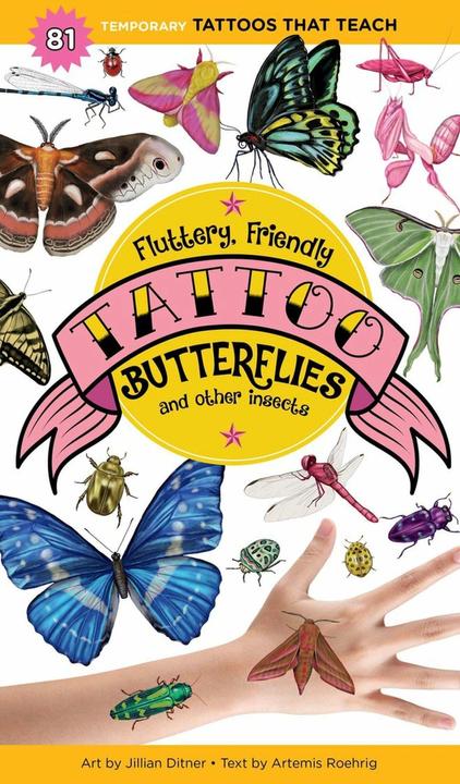 Immagine prodotto Fluttery, Friendly Tattoo Butterflies and Other Insects (Inglese, Jillian Ditner, Artemis Roehrig, 2019)