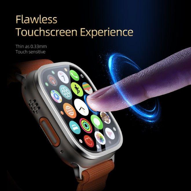 Produktbild Dux Ducis Flas gehärtetes Glas mit Aluminiumrahmen für Apple Watch Ultra 49 mm – Silber