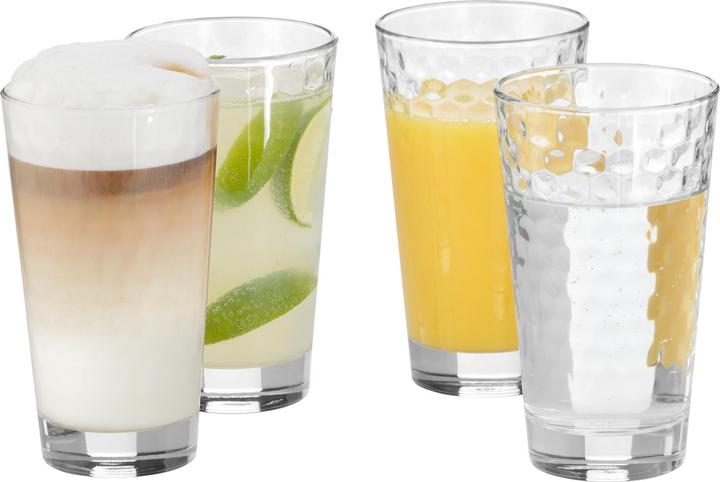 Produktbild WMF Longdrinkgläser Set 4tlg 275ml Wabenmuster Kristallglas hitzebeständig (0.28 l, 4 x)