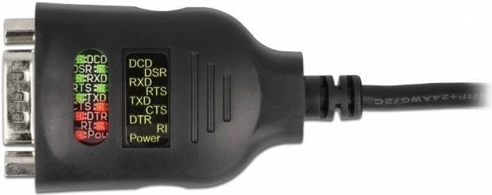 Produktbild Delock USB Type-C™ zu Seriell DB9 Adapter mit 9 LED RS-232 Tester (2 m)