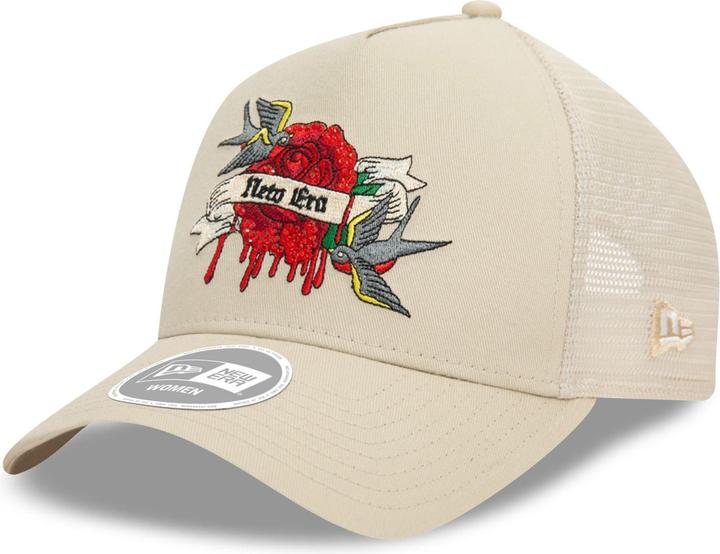 New Era Damen A-Frame Trucker Cap - RHINESTONE beige