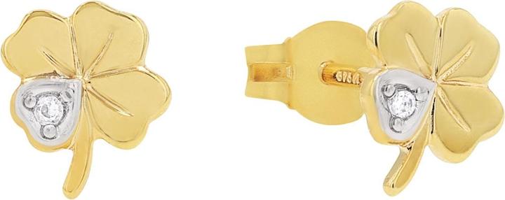 Produktbild zz_ArchivedByPCD_Amor Schmuck_zu_Amor Amor Ohrschmuck für Damen, Gold 375, Zirkonia synth. | Kleeblatt (9 ct, Gold 375)