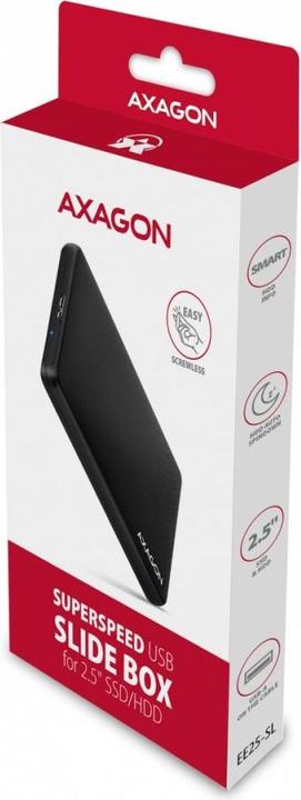 Actual product image Axagon EE25-SL external 2.5" enclosure, USB 3.0 / SATA III - USB-A (2.5")