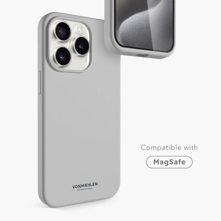 Image du produit Vonmählen Etui en silicone écologique pour iPhone 15 Pro Max - Gris clair (Apple iPhone 15 Pro Max)