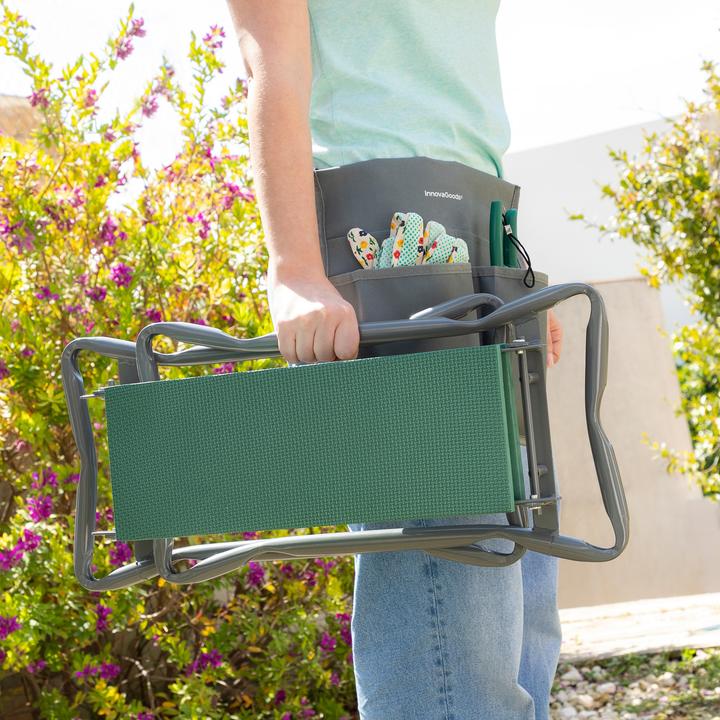 Actual product image InnovaGoods 3-in-1 garden kneeling bench with Situl tool bag